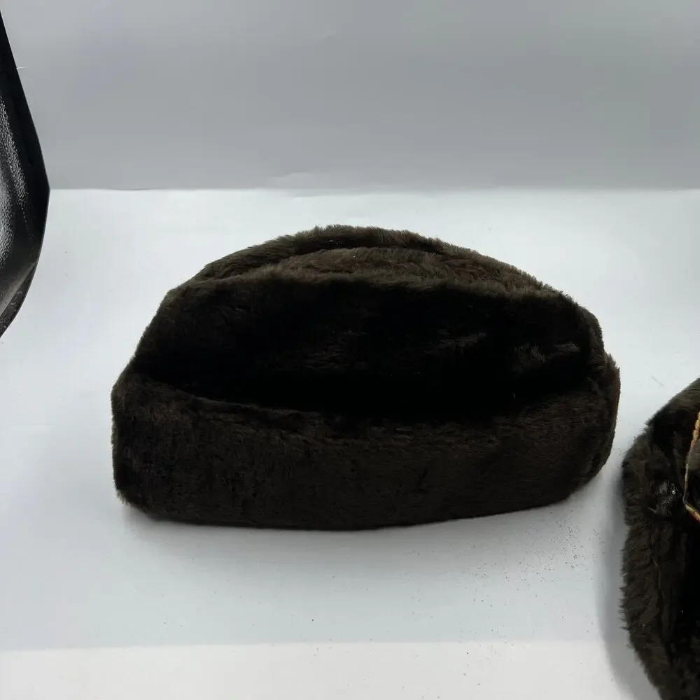 Vintage Faux Fur Hats Fedora Bucket‎ Lined Men's Small Medium USA Made Band